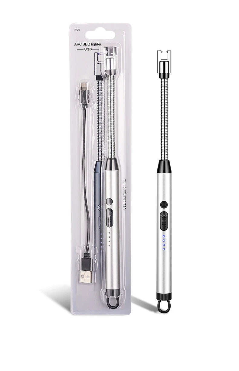 Creative Electric Solitary Electronic Pulse Ignition Household Kitchen Artifact Outdoor Windproof Long Range Charging Lighter Wh