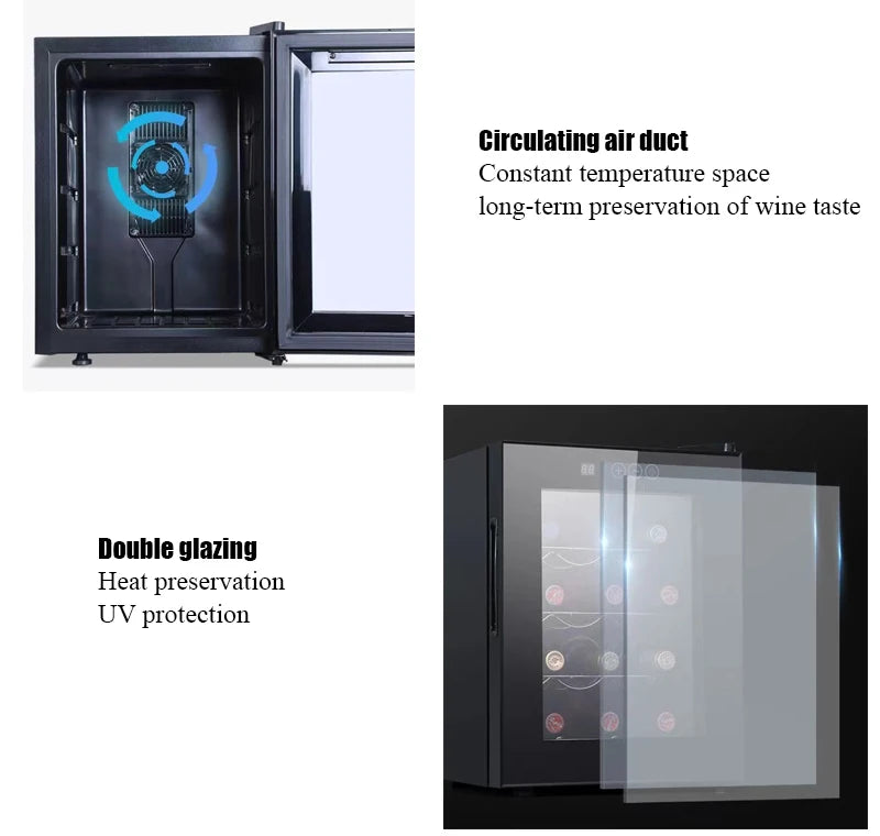 Electric Wine Cooler Refrigerator 46L 20 Bottles Wine Cabinet Fridge Freestanding