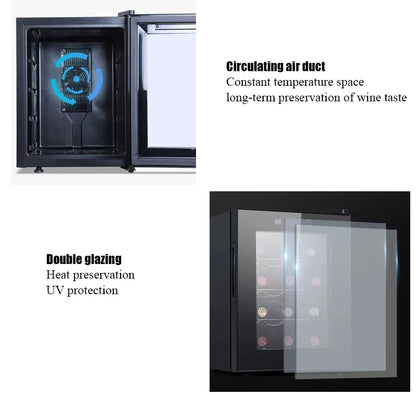 Electric Wine Cooler Refrigerator 46L 20 Bottles Wine Cabinet Fridge Freestanding