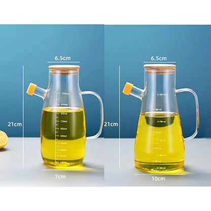 New Food-grade Oil Dispenser Bottle Large Capacity 900/1000ML Oil Storage Container Leak-Proof Glass Oil Pot Kitchen Tools