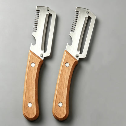 2026 Wooden Multi Functional Vegetable Peeler With Ergonomic Handle For Peeling And Slicing Fruits And Vegetables Durable Smooth