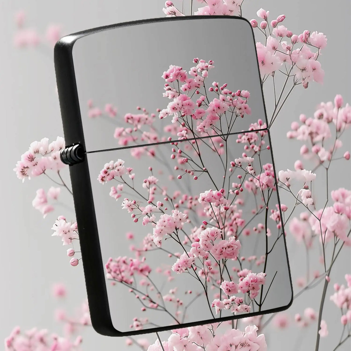 Delicate Pink Floral Pattern Lighter, Elegant Soft Cherry Blossom Branch Print Design, Portable Sleek All-Purpose Igniter, Perfect For Daily Multi-Scene Use, Exquisite Decorative Practical Accessory, Ideal For Gifting O A Hum