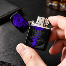 Mysterious Purple Nightriver Landscape Lighter, Starry Cloud Valley Scenic Portable Igniter, Stylish Decor For Outdoor Camping Daily Commute, Unique Exquisite Gift For Scenery Lovers, Artistic Aesthetic Collectible Acce A Hum