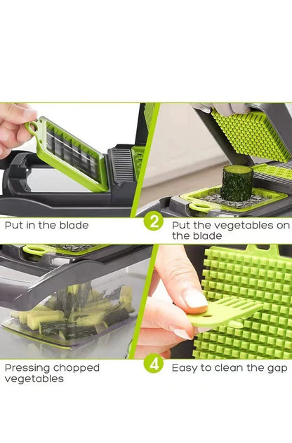Multifunctional 5 In 1 Handheld Food Chopper Vegetable Slicer Dicer Grater Portable Kitchen Veggie Cutting Prep Tool