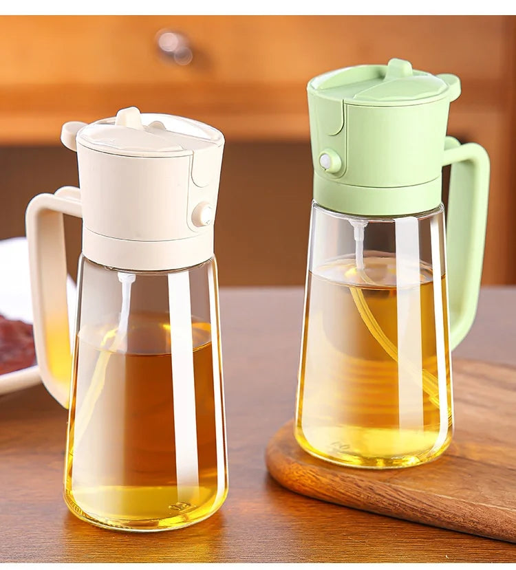 2 in 1 Oil Dispenser and Oil Sprayer Bottle Spray and Pour Olive Oils Sprayer Mister Cooking Olive Dispensers Bottle for Kitchen