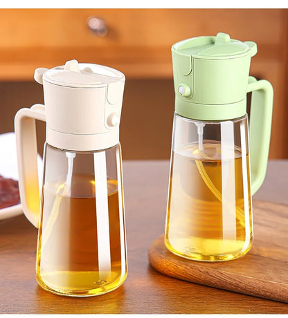 2 in 1 Oil Dispenser and Oil Sprayer Bottle Spray and Pour Olive Oils Sprayer Mister Cooking Olive Dispensers Bottle for Kitchen