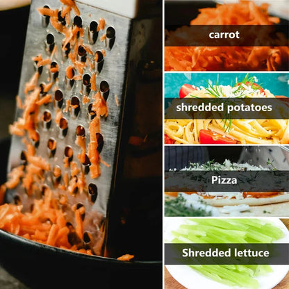Kitchen Stainless Steel 4-Sided Box Food Grater Vegetable Cheese Slicer Shredder