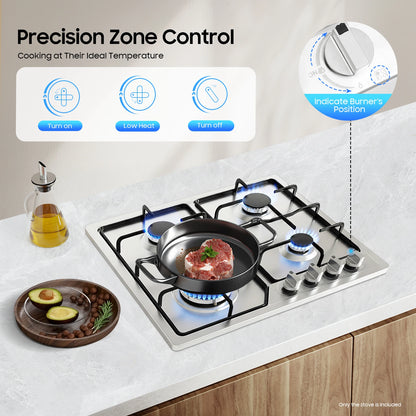 Clearance Sale Powerful Sealed Burners Gas Stove Safety Auto-Shutoff Cooktop with 4 Nozzles for Home Restaurant Cooking