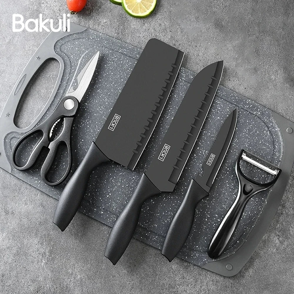Kitchen Knife set Stainless steel Fixed blade Household Kitchen Cooking Tools Sharp Cutting Meat and Fruit knife