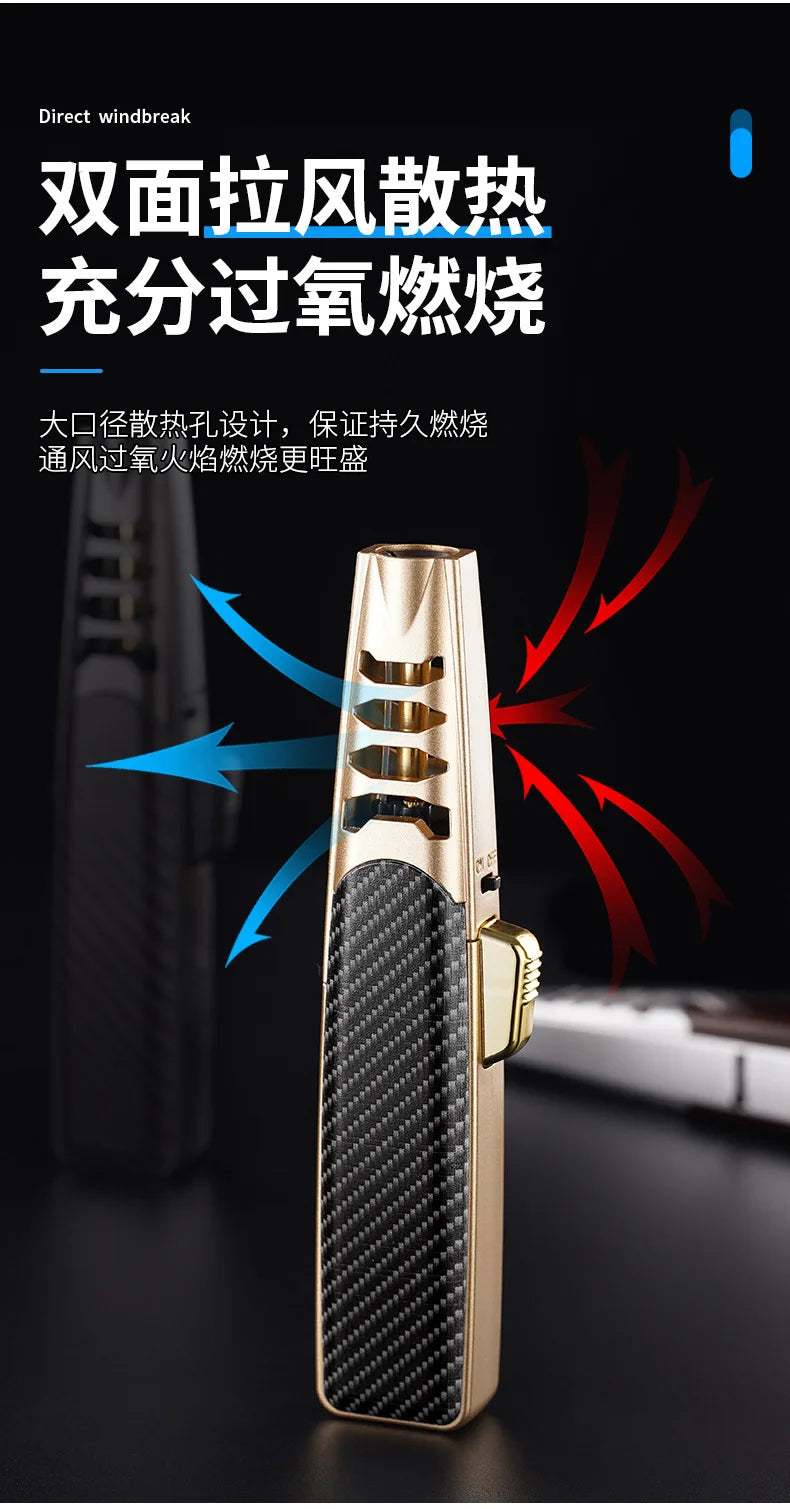 1300° High Power Welding Gun Windproof Turbine Butane Gas Lighter Safety Lock Switch Outdoor BBQ Kitchen Cigar Lighters Smoking