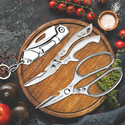 Kitchen Scissors Set Stainless Steel Chicken Bone Scissor Multifunctional Scissors Fish Scales Duck Meat Shear Cooking Tool
