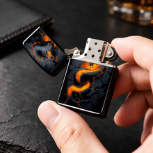 Lava Glow Serpent Pattern Lighter, Cool Cracked Magma Snake Design Portable Igniter, Stylish Dark Aesthetic Accessory For Daily Use, Party, Outdoor Camping, Gifting To Friends And Family, Unique Eye-Catching Decorative Practi