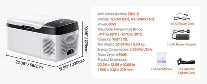 SucceBuy 20L 22L 35L 45L 55L Car Refrigerator Mini Fridge Freezer Portable Compressor Cooler DC 110-240V Ice Box for Camping