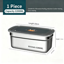 Stainless Steel Camping Lunch Box Sealed Leak-proof Bento Box Microwave Suitable Large Capacity Refrigerator Freezer Storage Box