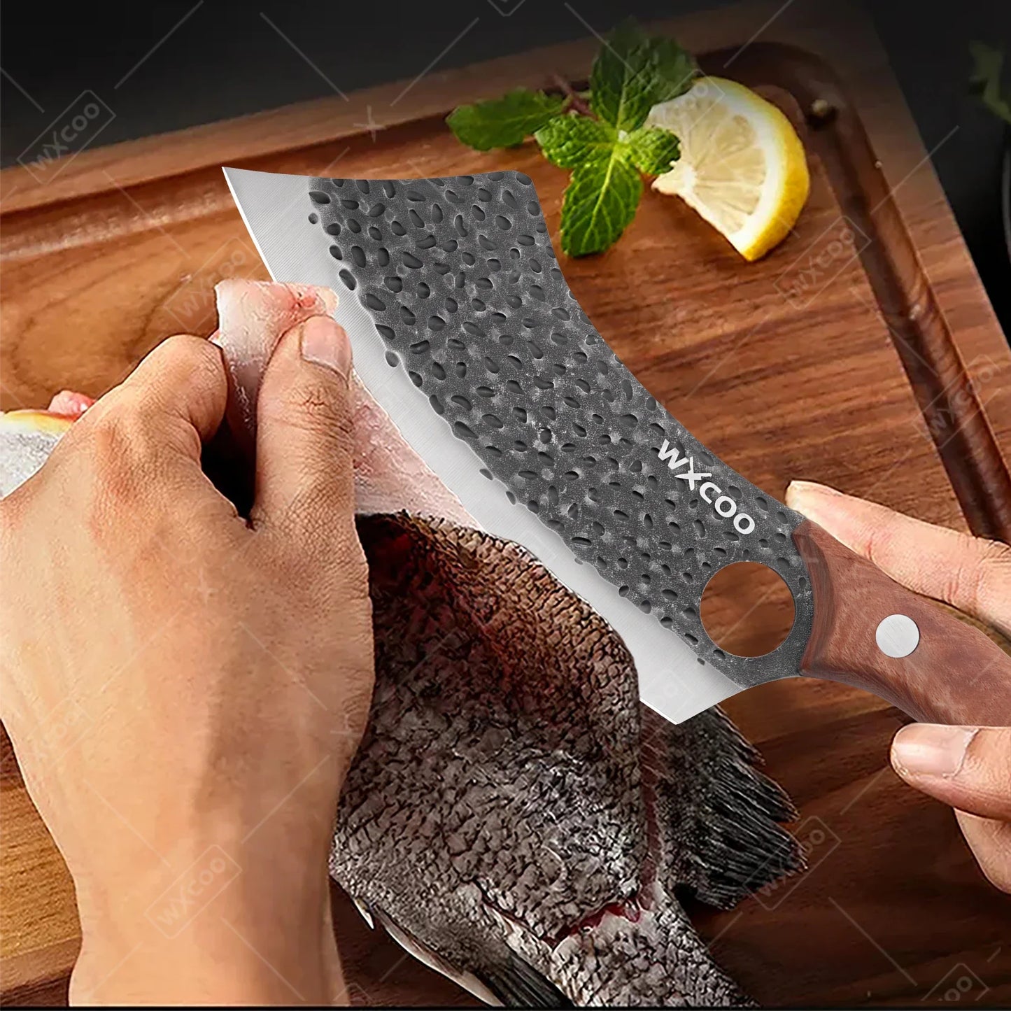WXCOO Forged Butcher Bone Cutter Kitchen Knife Stainless Steel with Sheath 1~8pcs Chef Fruit Knives Scissor BBQ Cooking Boning