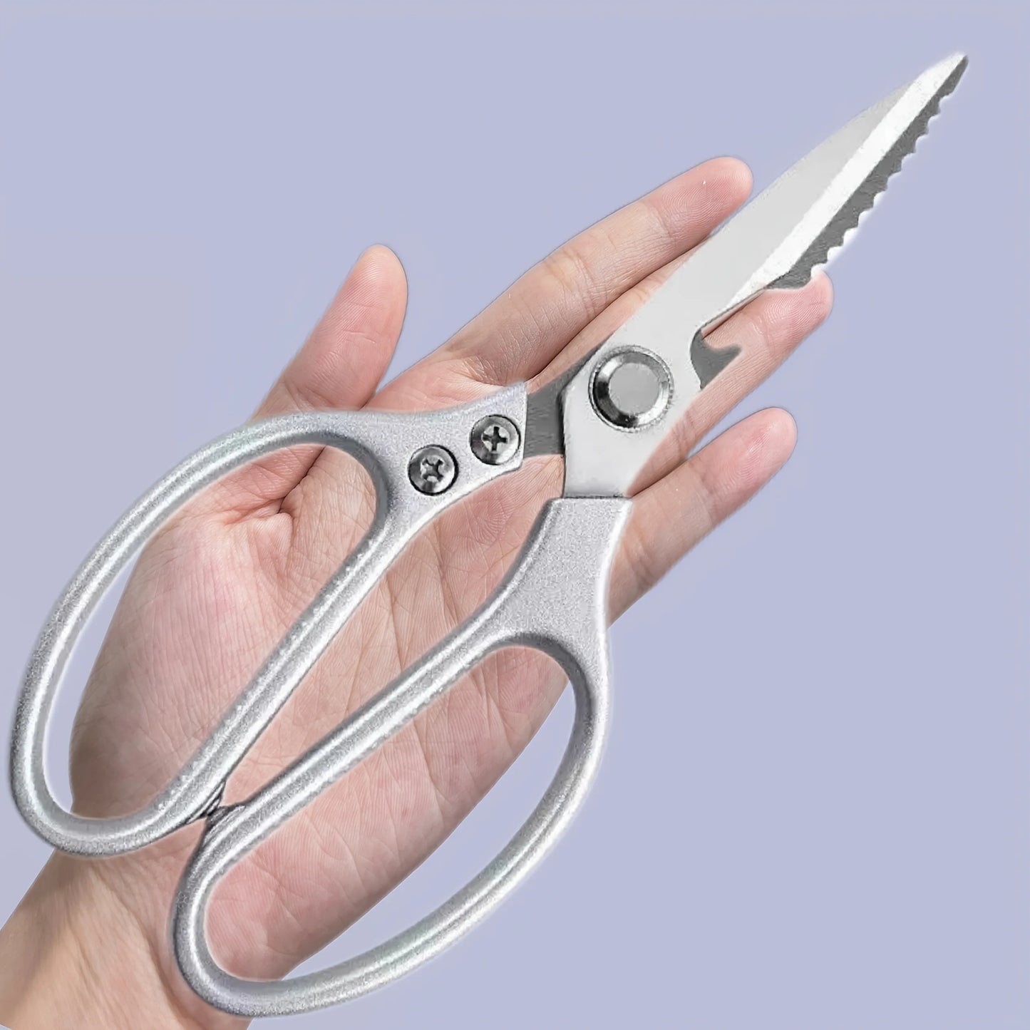 Multi-Function Kitchen Scissors Heavy Duty Kitchen Shears,Cutting Food ToolsCooking Shears for Chicken,Meat, Fish,Poultry(Sliver)