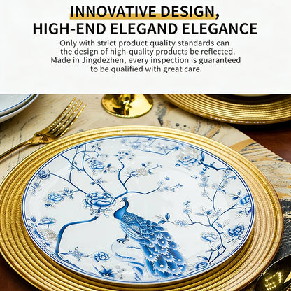 Blue And White Porcelain Tableware Set 18/28/56/30pcs Ceramics Dish Sets Full Set Luxury China Dinnerware Set For 4/6/10 Persons