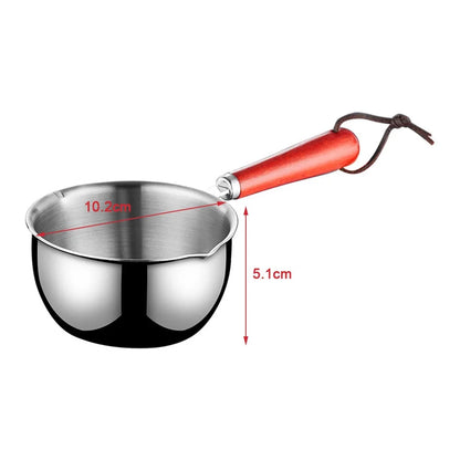 1pc 150/300/500ML Stainless Steel Mini Frying Pan Hot Oil Pan Hot Sauce Small Pot Cooking Butter Melting Pot Kitchen Supplies