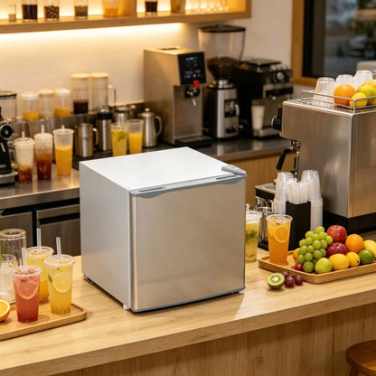 White Mini Refrigerator, Compact Single Door Fridge with 41dB Ultra Quiet Operation, Energy Saving, Small Cooler for Bedroom, Dorm, Office, Apartment, Keep Food & Beverages Fresh All Day
