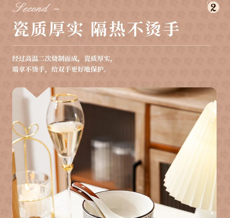 Simple Ceramic Bowl, Combination, Underglaze Color,  Tableware