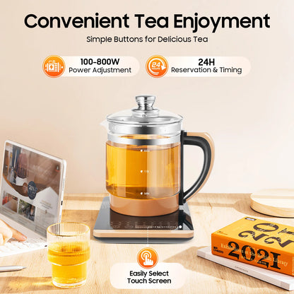 Electric Tea Kettle 1.8L 800W Electric Health Pot with 12 Independent Warming Stages with 18 Menu Portable Kettle for Tea Coffee