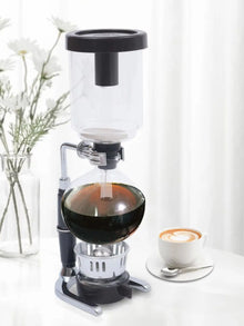 500ml Tabletop Siphon Pot Syphon Coffee Maker 5.12x3.74x14.76in Siphon Vacuum Coffee Maker Borosilicate Glass Stainless Steel for Home, Coffee Shop, Office