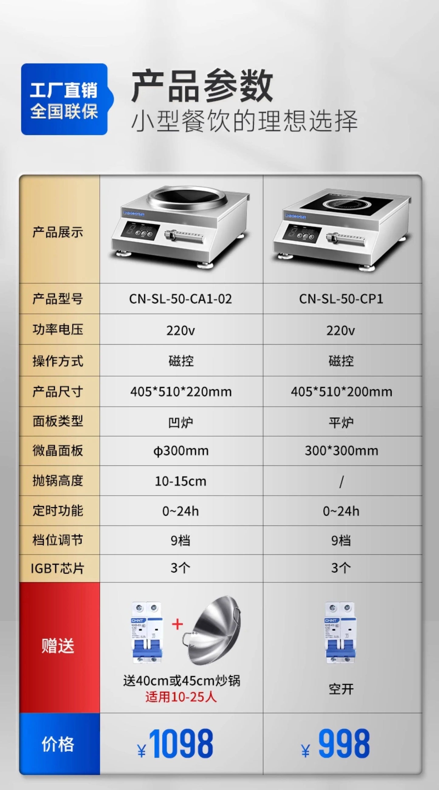 5000W Commercial Concave Induction Cooker High Power Electric Wok Stove for Restaurant Kitchen