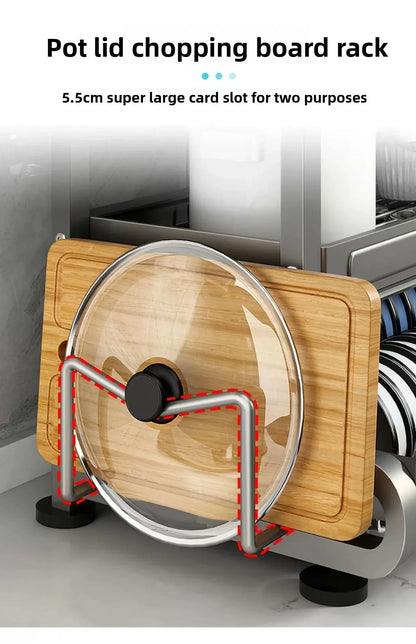 Minimalist Countertop Storage Stainless Steel Drain Dish Rack Kitchen Shelf Multifunctional Shelf Drain Dish Rack