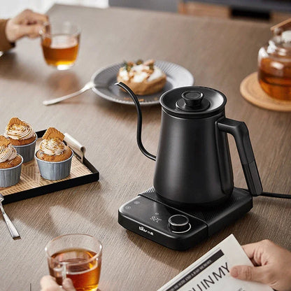 Bear Gooseneck Kettle Stainless Steel Household Electric Kettle Hand Brewed Coffee Kettle Fine Spout Teapot