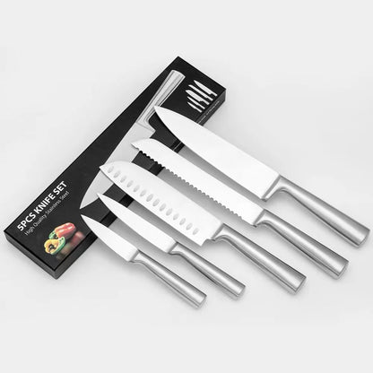 5-piece stainless steel kitchen knife set, specially designed bread knife by Thorer, suitable for kitchen accessory knives