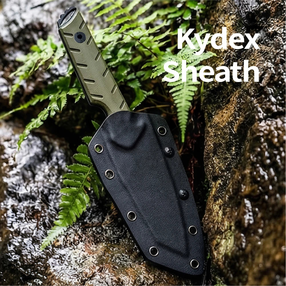 1 piece, 7RC13 high carbon stainless steel professional kitchen and outdoor dual-use knife, G10 handle K-type scabbard