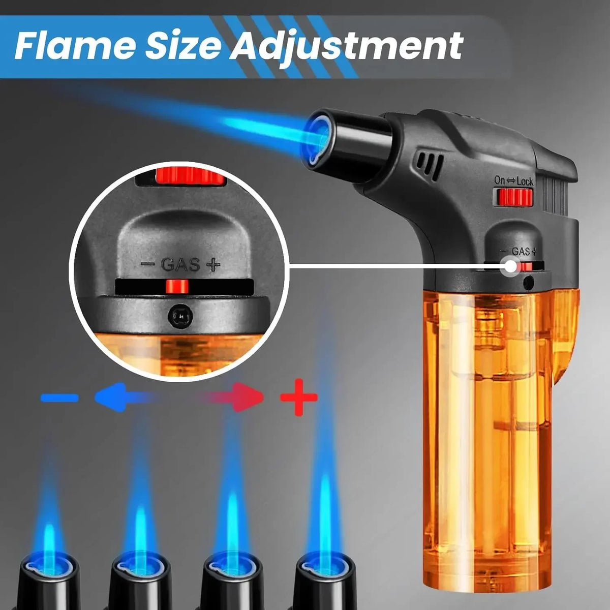 2026 New Torch Lighters Butane Refillable Jet Flame Windproof Torch Lighter for Candle Fireplace Camping BBQGrill Kitchen