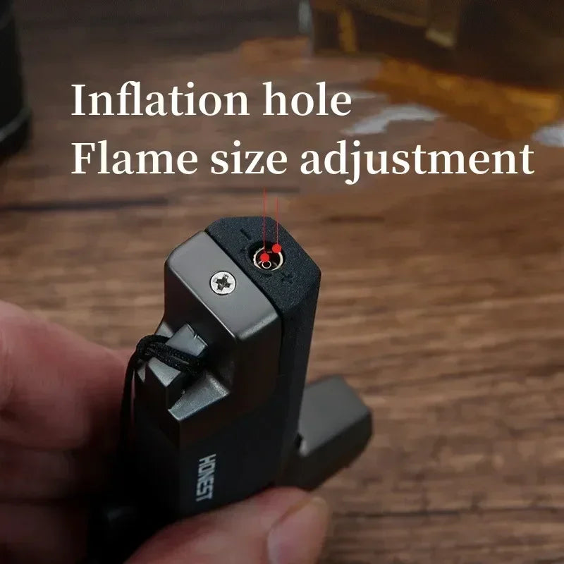 New Metal Cigar Lighter Windproof Flame Turbo Lighter Welding Torch Butane Gas Cigar Lighters Gift Spray Gun Kitchen Outdoor BBQ