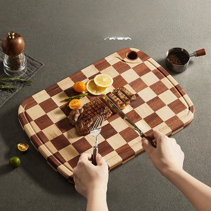 Creative checkerboard grid Cutting board household mosaic chopping board kitchen auxiliary food board fruit solid wood case plat