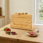 33.53*22.61 cm Bamboo Cutting Board, Chopping Boards Set With Food Icons, 4-Piece Bamboo Cutting Board Set With Holder