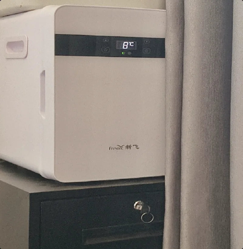USB/220V Compact Refrigerator by Xinfei - Portable Mini Fridge for Office, Home and Car Use DB