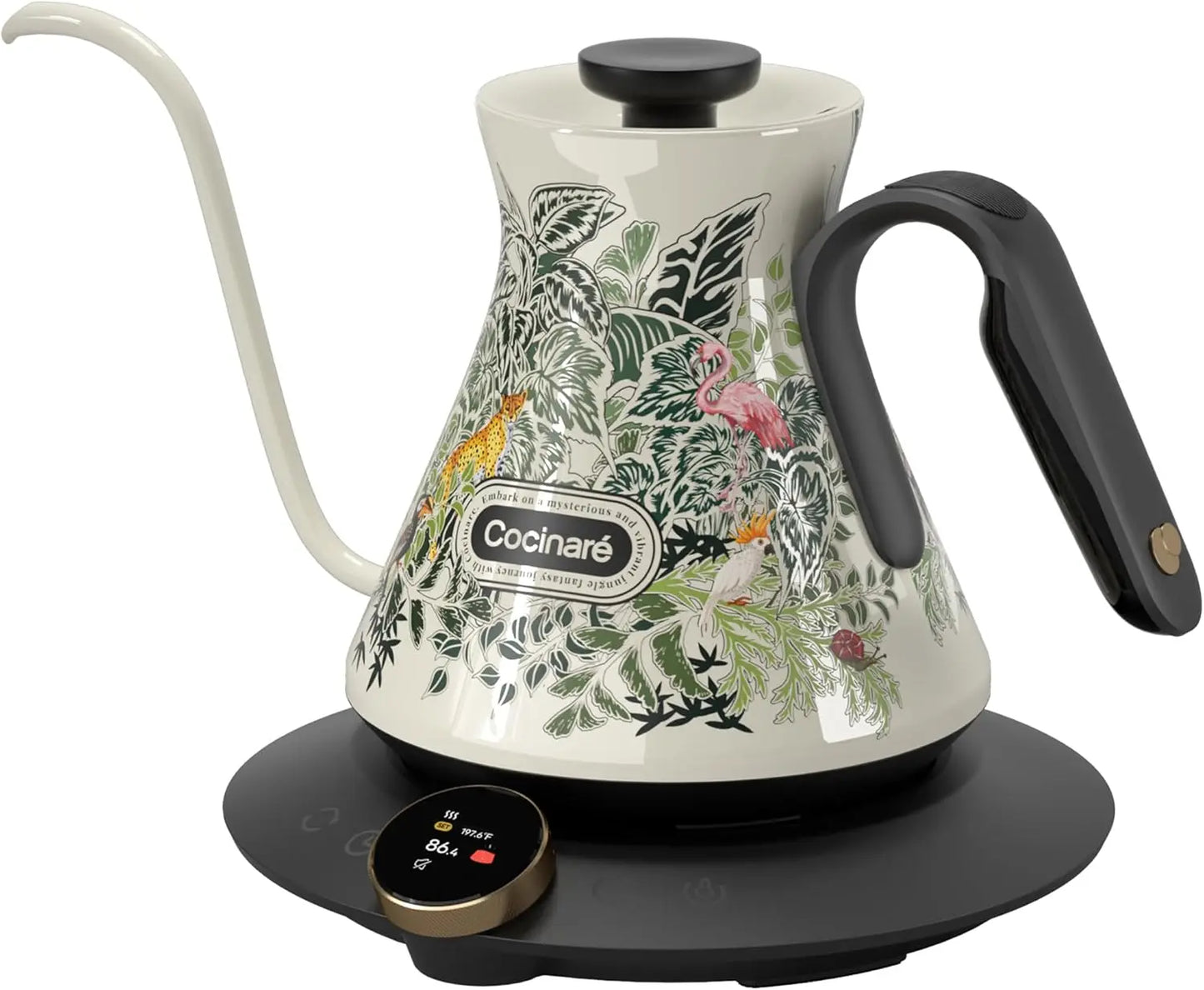 FLOW M6 Pro Electric Gooseneck Kettle with Color-Changing Design, ±0.5℉ Temperature Control for Pour-over Coffee & Tea, Stainles
