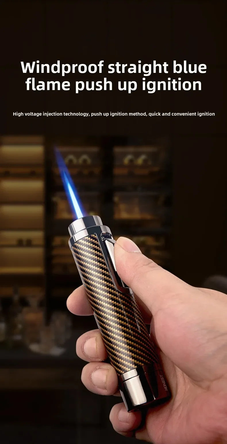 HONEST Windproof Metal Jet Flame Torch Lighter, Refillable Multi-Use for Cigar Welding Moxibustion Outdoor