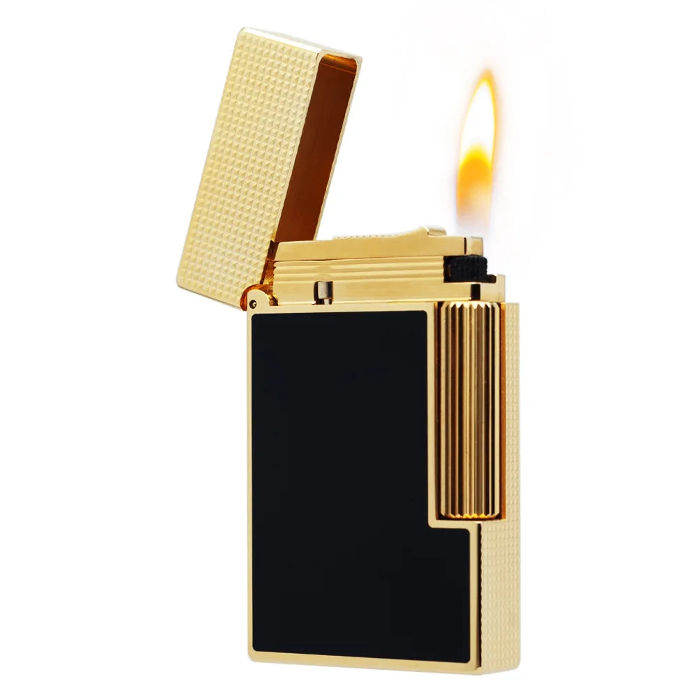 Gas Flame Lighter Metal Glossy Vs Matte Lacquer Cigar Accessories Smoking Cigarette Tools Includes Nozzle Adapter