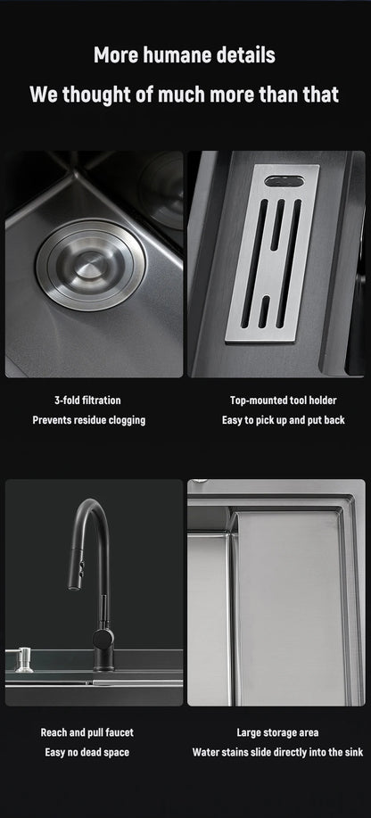 Integrated Sink Dishwasher Kitchen Built In 1000mm Sink Dishwasher Machine Automatic Smart In Stainless Steel Sink Dishwashers