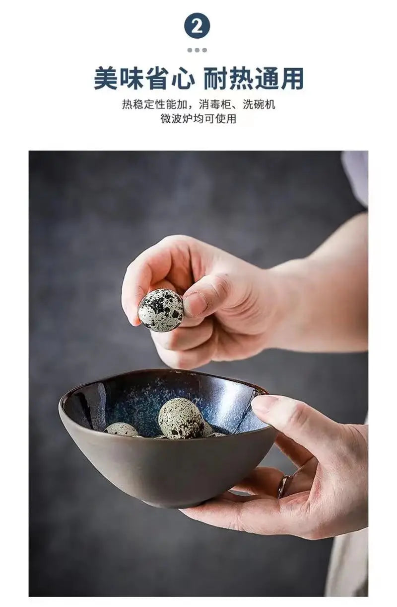 LingAo   Creative porcelain glazed porcelain bowl, soup plate tableware set