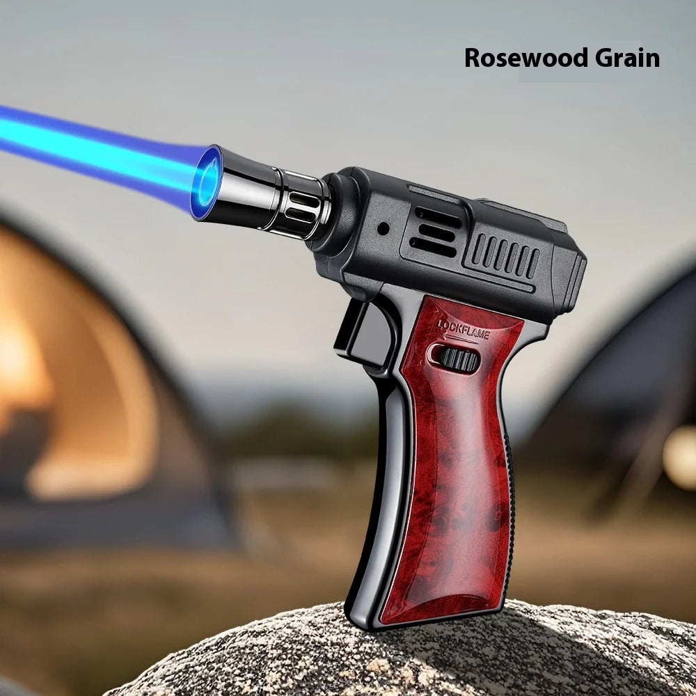 BBQ Barbecue Powerful Metal Gas Lighter Windproof Turbo Jet Blue Flame Kitchen Torch Cigar Smoking Accessories Gun Company