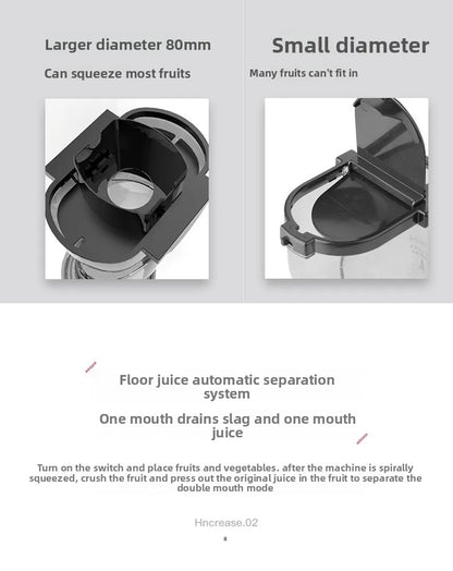220V Automatic Juice Extractor Home Slag  Separation Ginger Fruit Vegetable Juice Extractor Multifunctional Fruit Slow Juicer
