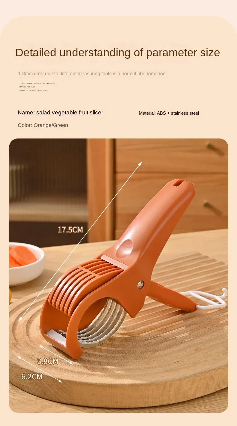 HooFun Kitchen Tools Stainless Steel Vegetable and Fruit Slicer Multi Functional Salad Slicer Kitchen Accessories