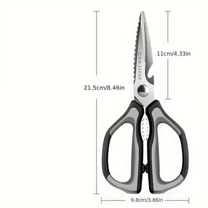 Stainless steel chicken bone scissors, strong kitchen scissors multi-purpose household scissors, sharp and durable