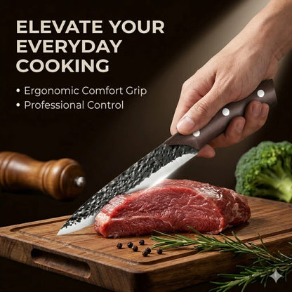 Premium 7Pcs Chef Knife Set Forged Kitchen Knives Wenge Wood Handle High Carbon Stainless Steel Full Tang ForHome Cooking&BBQ