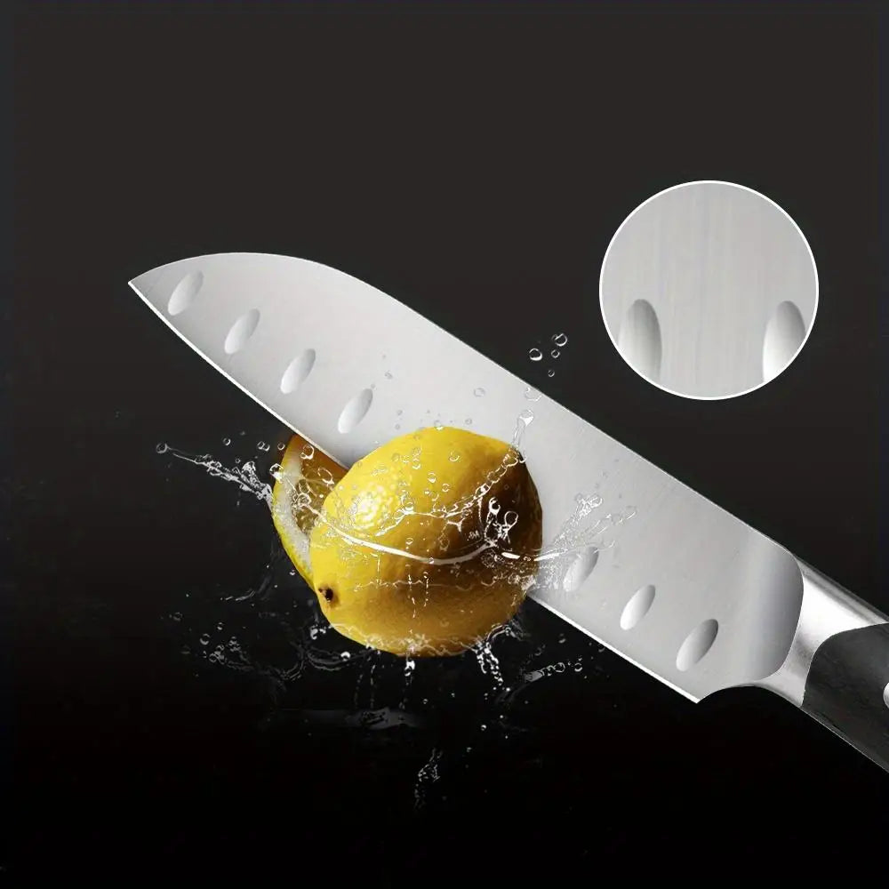 Commercial luxury kitchen knife 6-piece set, steel precision forge high-end kitchen knife, log handle, professional chef's knif