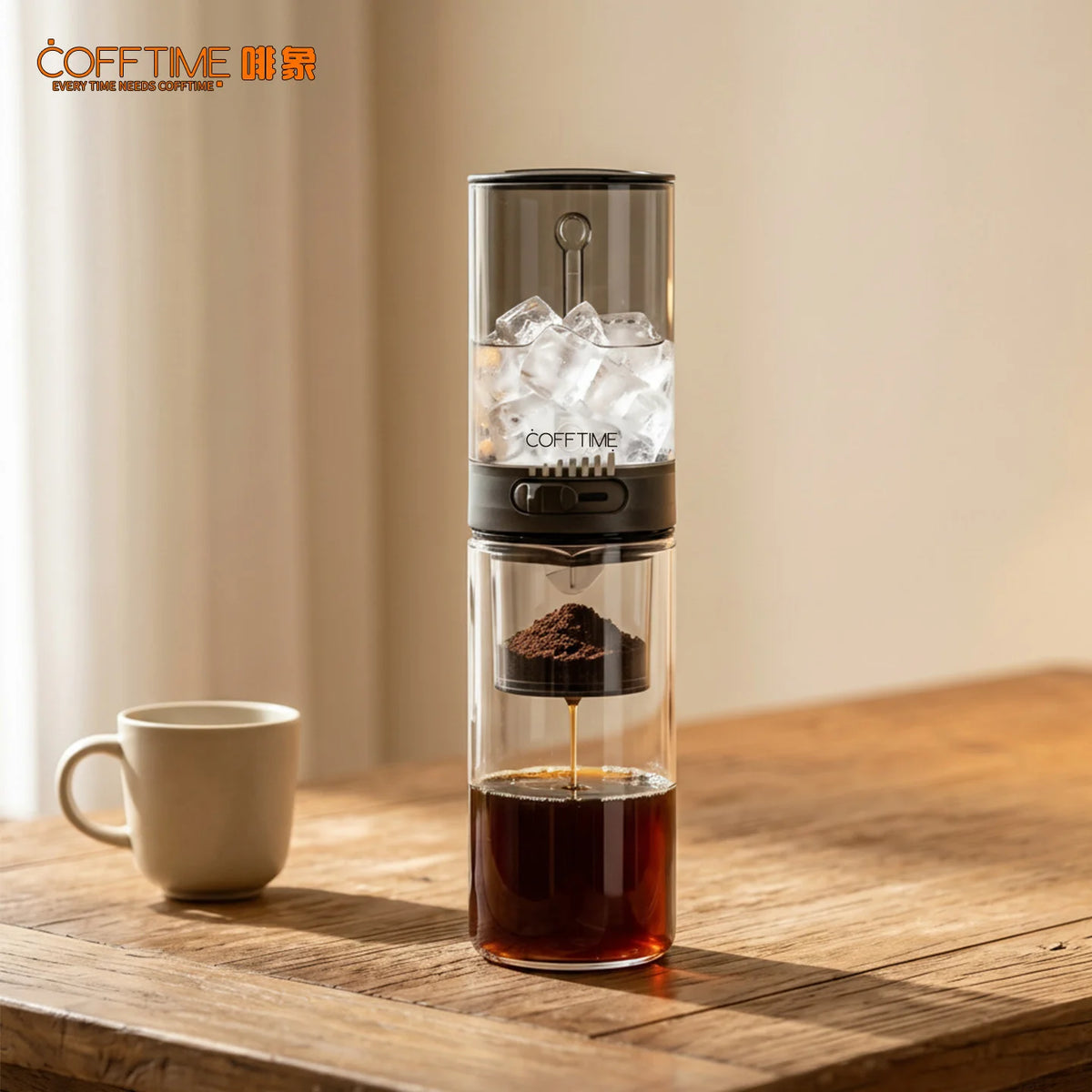 450ml Cold Brew Coffee Maker Iced Drip Pot Portable Cold Brewing with Control Valve Coffee Pitcher Home Summer Camping Tools