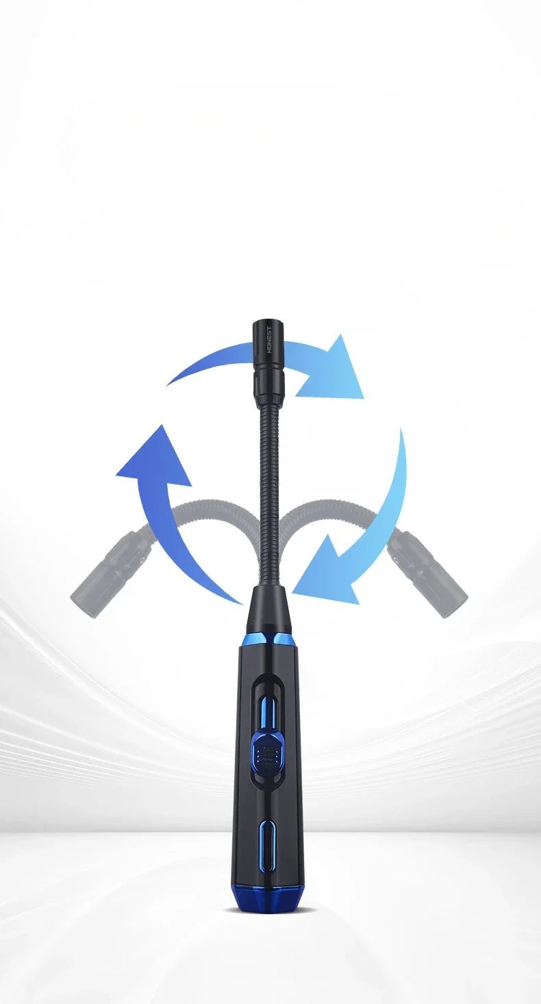 2025 Adjustable Bent Hose Butane Lighter, Windproof Rotary Nozzle, Suitable for Kitchen/barbecue/candle, Inflatable Gas Igniter
