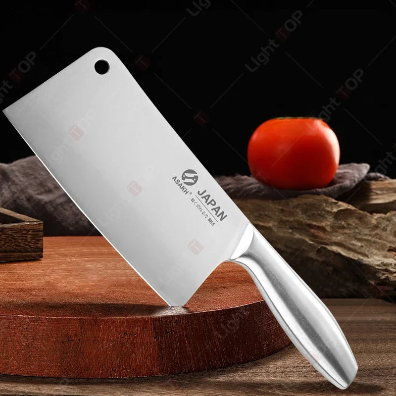 WXCOO All Steel Kitchen Knife Set Bread Cutting Professional 7inch Santoku Meat Cleaver Boning Knife Kitchen Accessories
